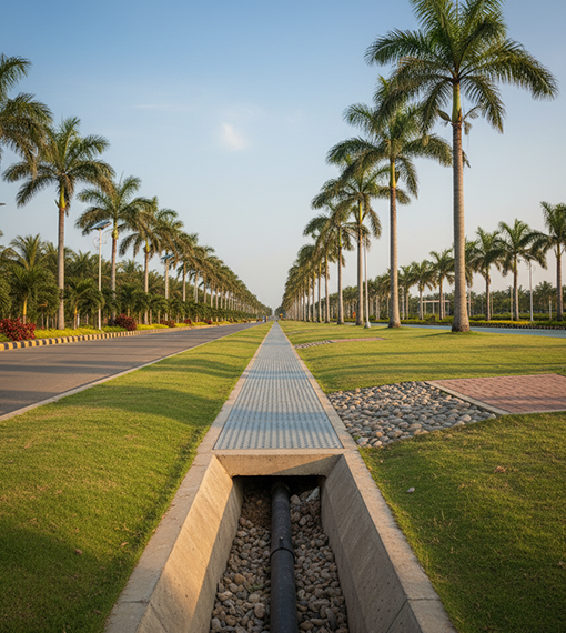 Proper drainage system available in DTCP approved gated community plots for sale in Kallakurichi